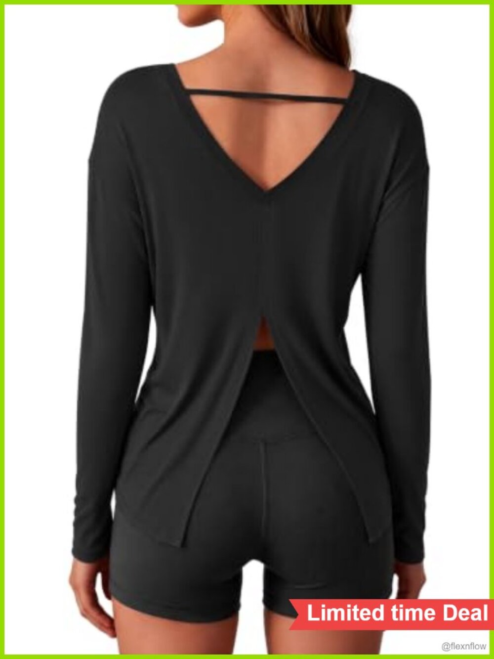 Long Sleeve Open Back Yoga Top Viscose Elastane Cropped Athletic Shirt